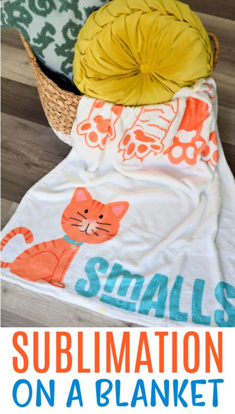 In this video, we’re breaking free from the print then cut size restraints of Cricut Design Space to create a sublimated micro fleece lap blanket full of color and large images! Easily customize this blanket by utilizing an MGL font to add a name. Learn all of our tips for sublimation on a blanket. Diy Sublimation Blanket Ideas, Sublimation Blanket Ideas, Sublimation Baby Blanket, Sublimation Blanket, Sublimation For Beginners, Fleece Blanket Diy, Sublimation Gifts, Cricut Hacks, Sublimation Ideas Projects Inspiration