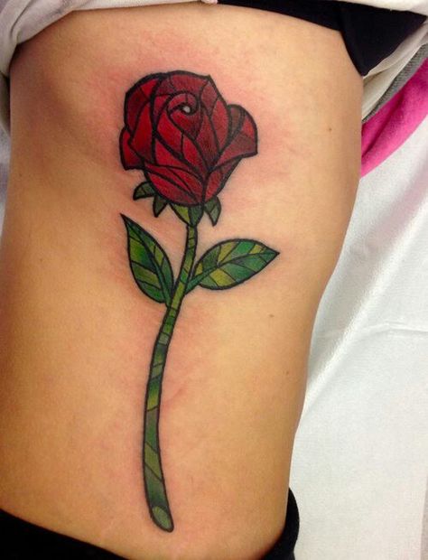 Stained Glass Rose Tattoo, Glass Rose Tattoo, Stained Glass Tattoo, Glass Tattoo, Tattoo Disney, Stained Glass Rose, Small Rose Tattoo, Tattoo Rose, London Tattoo