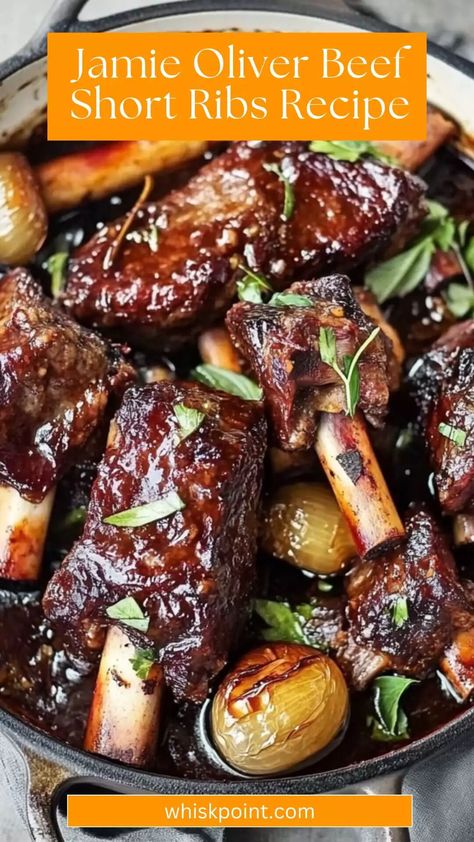 Jamie Oliver Beef Short Ribs Recipe – Whisk Point Jamie Oliver Beef Short Ribs, Korean Braised Beef Short Ribs, Jamie Oliver Short Ribs, Christmas Short Ribs, Dr Pepper Short Ribs, Short Rib Sauce Recipe, Short Ribs Recipe Dutch Oven, Instapot Short Ribs, Short Rib Roast