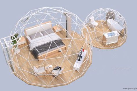 5m3m Custom Glamping Dome Suite Geodesic Dome Tent Interior, Dome Room Ideas, Geodesic Dome Interior, Dome Home Interior, Luxury Glamping Ideas, Dome Glamping, Igloo House, Dome Room, Dome Greenhouse