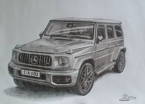 Vehicle Sketch Pencil, G Class Drawing, Car Pencil Drawing, Luxury Car Interior Design, Mercedes Drawing, Vehicle Drawing, Car Drawing Pencil, Rolls Royce Car, Draw Cars