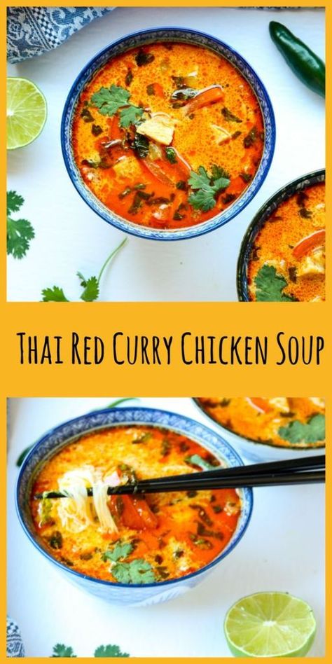 Thai Red Curry Coconut Soup, Red Thai Soup, Thai Red Curry Chicken Noodle Soup, Red Curry Chicken Soup, Thai Red Curry Chicken Soup, Thai Curry Chicken Soup, Red Thai Curry Wonton Soup, Thai Red Curry Dumpling Soup, Red Curry Recipes