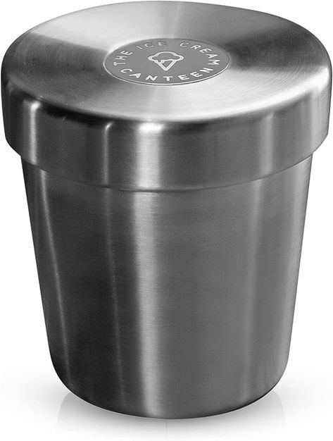 Amazon.com: The Ice Cream Canteen Vacuum Insulated Ice Cream Pint Cooler Keeps Ice Cream Frozen for hours enjoy ice cream anywhere (Stainless Steel): Home & Kitchen Ice Cream Pint, Pint Of Ice Cream, Ice Cream Tubs, Ice Cream Freezer, Ice Cream Containers, Cooler Accessories, Freezer Containers, Favorite Dessert, Stainless Steel Thermos