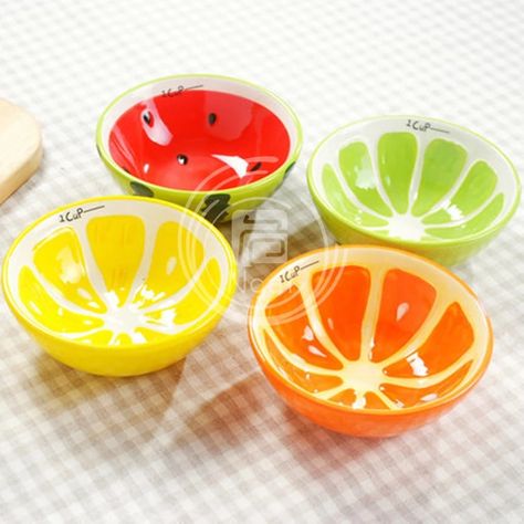 Plot Planning, Painted Ceramic Bowl, Fruits Bowl, Cute Dinner, Watermelon Bowl, Dessert Holder, Dinner Bowl, Watermelon Decor, Orange Bowl