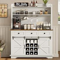 Coffee Station Cabinet, Farmhouse Kitchen Hutch, Coffee Bar In Kitchen, Coffee Bar Hutch, Hutch Storage, Dining Room White, Coffee Station Kitchen, Coffee Bar Station, Kitchen Hutch