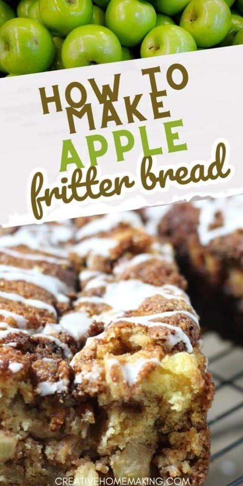 Amish Apple Bread Recipe, Amish Apple Fritter, Apple Fritter Bread Recipe, Fritter Bread Recipe, Apple Fritters Bread Recipe, Country Apple Fritter Bread, Apple Cinnamon Bread, Apple Fritter Bread, Bake Easy