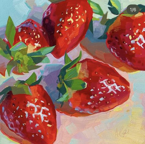 Fun Acrylic Painting Ideas, Acrylic Painting Ideas, Aluminum Panel, Painting Ideas For Beginners, Gouache Art, Fruit Painting, Cute Paintings, Oil Painters, Ap Art