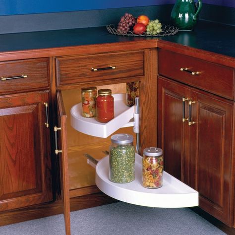 Knape & Vogt 2-Tier Plastic Half Moon Cabinet Lazy Susan in the Lazy Susans department at Lowes.com Awkward Kitchen Corner Ideas, Awkward Kitchen Corner, Awkward Kitchen, Lazy Susan Cabinet Organization, Kitchen Corner Ideas, Lowes Kitchen Cabinets, Lazy Susan Cabinet, Lazy Susan Organization, Blind Corner Cabinet