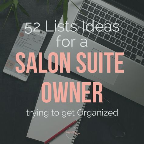 Salon Studio Suite Decor, Beauty Suites Ideas, Salon Suite Name Ideas, Salon Suite Owner, Salon Suite Checklist, Hairstylist Organization Ideas, Salon Suite Organization Ideas, Salon Suites Ideas, Salon Equipment Checklist