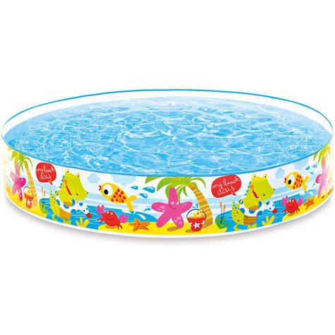 This Under the Palm Trees Snapset Pool from ToySplash is a snap to set up! No inflating required; just unroll and fill with water. Constructed with heavy-duty sidewalls and bottom for long lasting enjoyment. Pretend you are at the beach in this brightly decorated beach designed pool with transparent sidewalls. Monster Truck Kids, Piscina Intex, Portable Pools, Country Living Uk, Padded Pouch, Kid Pool, Soft Flooring, Kiddie Pool, Outdoor Activities For Kids