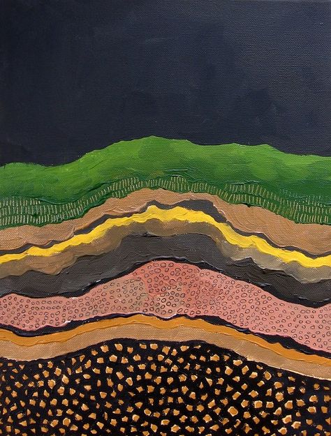 earth layers landscape #art Geology Art, Earth Layers, Earth Illustration, Layered Art, Architecture Concept Drawings, Soil Layers, Earth Art, Art Lessons Elementary, Garden Landscape