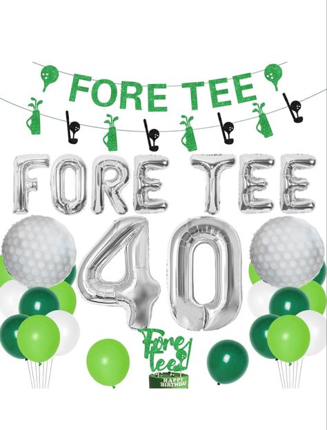 Golf 40th Birthday Decorations, 40th Birthday Decorations for Men, Foretee-Tee Birthday Glitter Cake Topper Banner, Golf Ball Foil Balloons for 40th Golf Sports Theme Birthday Decorations : Toys & Games #ad #40 #40thbirthdayideasforwomen #40thbirthdaypartyideas #golfingparty #golf #40thbirthdayideas 30th Birthday Decorations For Men, Golf 30th Birthday, Golf 40th Birthday, Golf Theme Party, 30th Birthday Themes, Golf Party Decorations, Birthday Decorations For Men, Golf Birthday Party, Sports Theme Birthday