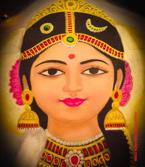 50 Face Rangoli Designs (Rangoli Ideas) - October 2019 Face Rangoli Designs, Laxmi Rangoli, Face Rangoli, Sanskar Bharti Rangoli Designs, Rangoli Designs For Competition, Poster Rangoli, Creative Rangoli, Designs Rangoli, Lotus Rangoli