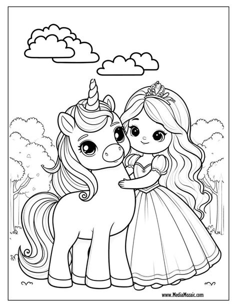 Printable Princess Coloring Pages, Princess For Coloring, Unicorn Colouring Sheet, Unicorn Colouring Pages, Unicorn Coloring Pages Free Printable, Unicorn Coloring Sheets, Unicorn Colouring, Princess Coloring Sheets, Unicorn Coloring Pages For Kids