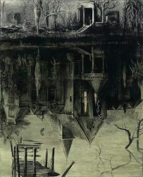 . Santiago Caruso, Zdzisław Beksiński, Pictures Of The Week, Weird Pictures, Haunted Mansion, Abandoned Buildings, Dark Beauty, Gothic Art, Inspirational Pictures