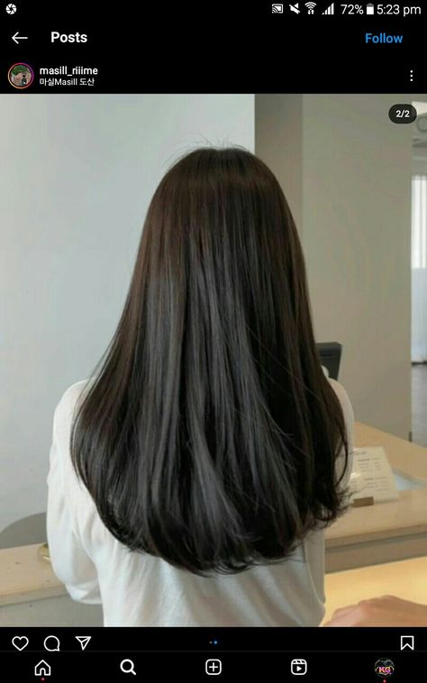 Rounded Long Hair, Straight Haircut Women, One Length Long Hair, Curtain Bangs No Layers, U Cut Hairstyle Long Hair, Bra Strap Length Hair, Straight Asian Hair, Azey Cosplay, Haircuts For Thick Straight Hair