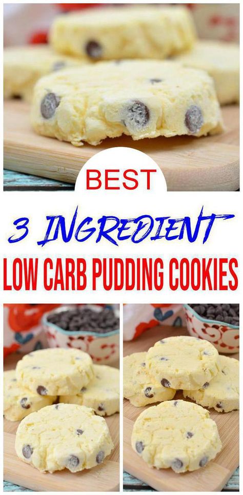 Low Carb Pudding, Vanilla Pudding Cookies, Sugar Free Vanilla Pudding, Pudding Cookies Recipes, Keto Pudding, Low Carb Desserts Easy, Low Carb Cookies Recipes, Chocolate Chip Pudding, Chocolate Chip Pudding Cookies