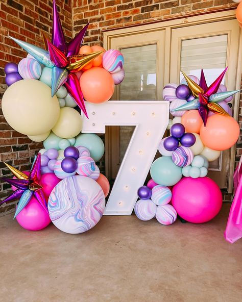 7 Birthday Decoration Ideas, 7th Birthday Girl Themes, 7th Birthday Theme Girl, Birthday Party Themes For Girls Age 7, Seven Year Old Birthday Party Ideas, Girl 7th Birthday Party Ideas, Seventh Birthday Theme, 7 Birthday Party Ideas Girl, 7 Year Birthday Party Ideas Girl