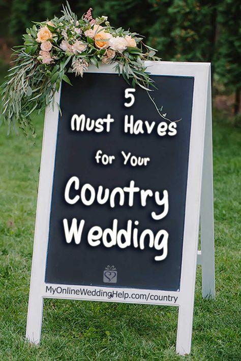 Country theme weddings at a farm, in a barn, or simply outdoors? these rustic wedding ideas are a must. If this type of wedding intrigues you, here are the top five rustic wedding must-haves for yours. #CountryWedding #ThemeWedding #FarmWedding #BarnWedding Rustic Farm Wedding Reception, Southern Country Wedding, Outdoor Farm Wedding Ideas, Hunting Theme Wedding Ideas, Country Wedding Reception Decorations, Rustic Summer Wedding Ideas, Fall Barn Wedding Ideas, Barn Theme Wedding, Outdoor Country Wedding Ideas