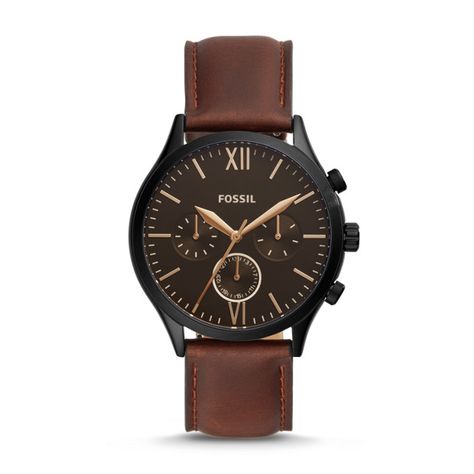 Fenmore Midsize Multifunction Brown Leather Watch - Fossil Fossil Watches For Men, Brown Leather Watch, Fossil Watch, Fossil Watches, Brown Leather Strap, Watch Gifts, Stainless Steel Watch, Leather Band, Watch Strap