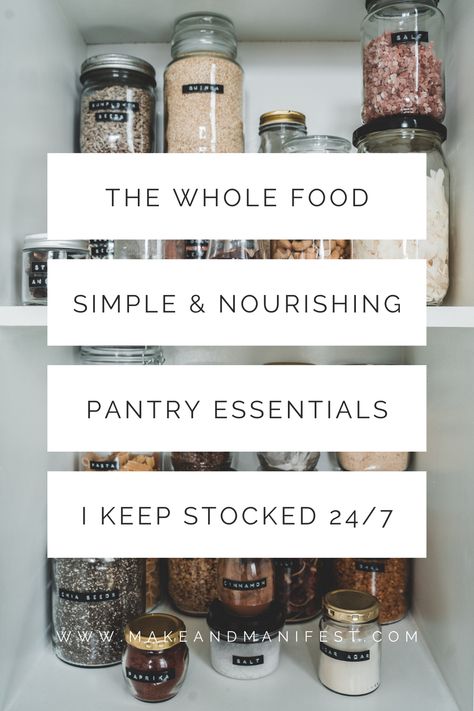 “Health” doesn’t need to be complicated, expensive, or time consuming…in fact, it can be as realistic as mindfully stocking up on practical, healthy pantry staples. These are the nourishing & tasty pantry essentials I refuse to go without. Whole Food Pantry Staples, Pantry Staples To Stock Up On, Realistic Pantry, Pantry Essentials List, Healthy Pantry Staples, Healthy Pantry, New Home Checklist, Raw Nuts, Non Perishable