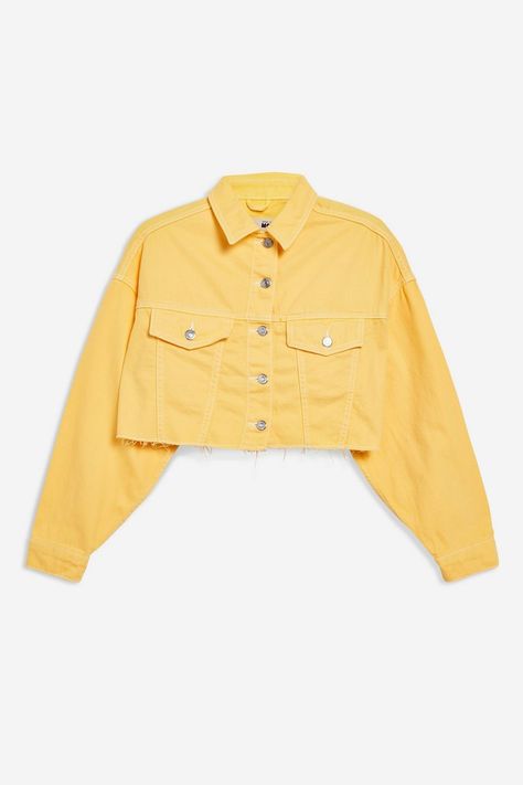 Pakaian Crop Top, Jean Jacket Outfit, Diy Denim Jacket, Yellow Clothes, Yellow Denim, Jean Jacket Outfits, Denim Jacket Outfit, Trendy Hoodies, Yellow Jacket