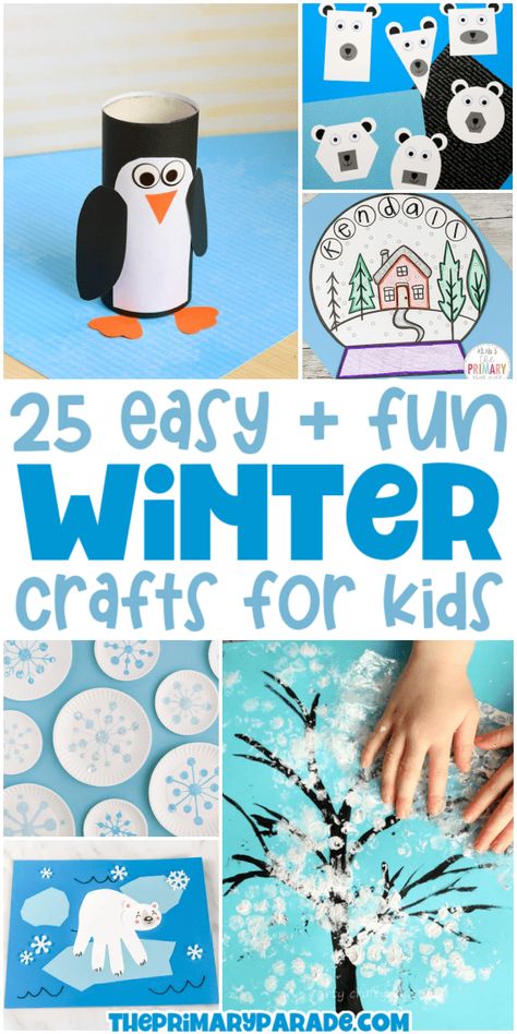 Snow Crafts Preschool, Winter Tree Craft, Winter Crafts For Preschoolers, Freezer Paper Crafts, Winter Animals Preschool, Winter Animal Crafts, Cool Crafts For Kids, Winter Crafts For Toddlers, Craft Ideas With Paper