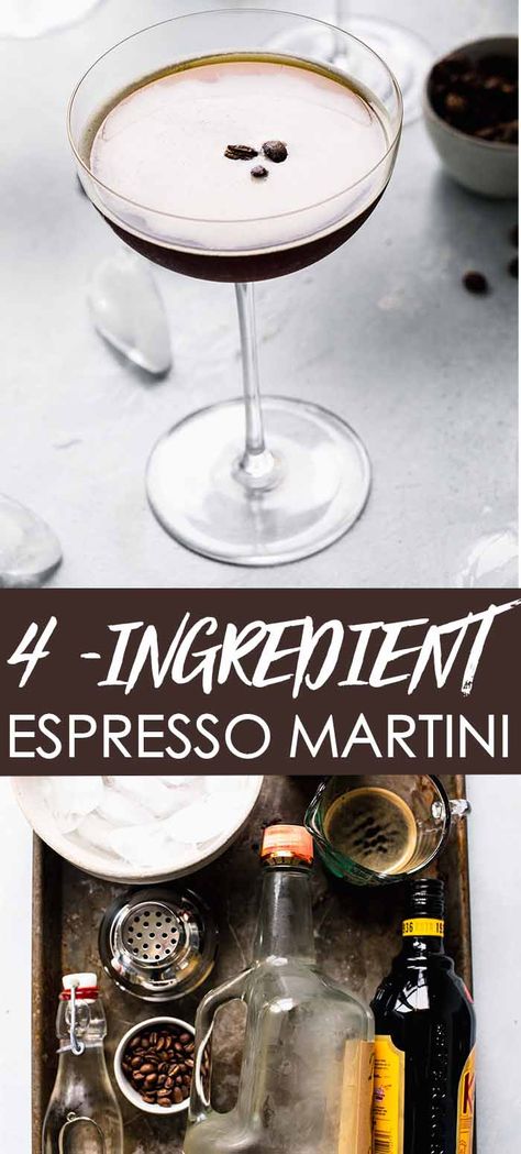 Esspresso Martini, Best Espresso Martini, Martini Recipes Easy, Espresso Martini Ingredients, Martini Espresso, Cocktail Recipes At Home, Easy Cocktail Recipe, Espresso Martini Recipe, Chocolate Martini