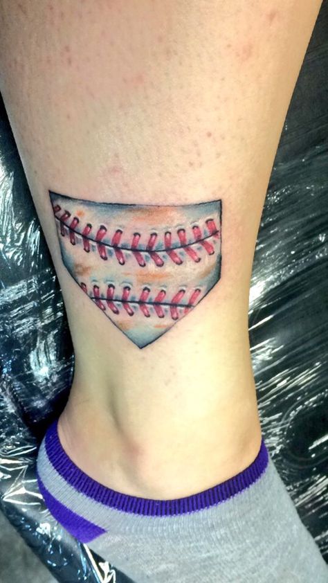 Home plate softball tat⚾️❤️  #softball #tattoo #homeplate Softball Tattoo Ideas, Softball Tattoos, Baseball Tattoo, Baseball Tattoos, Tattoo Shading, Baseball Catcher, C Tattoo, Diamond Tattoos