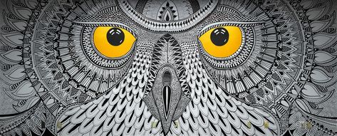 Hootsuite's Owl Eyes Mural in Vancouver, British Columbia by Pellvetica — Pellvetica Owl Wall Painting, Owl Mural, Spotted Owl, Owl Wings, Top Paintings, Progress Photos, Large Mural, Owl Eyes, Owl Wall