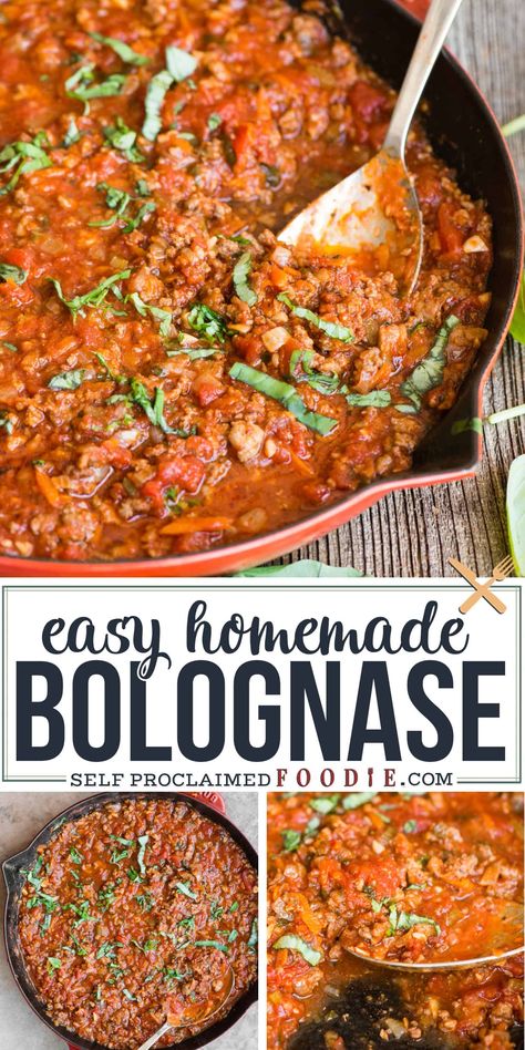 Homemade Italian Sauce, Easy Bolognese Sauce, Easy Bolognese, Homemade Bolognese, Bolognese Sauce Recipe, Sauce Bolognaise, Bolognese Recipe, Italian Sauce, Bolognese Sauce