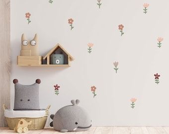 Small Wall Stickers, Girls Wall Stickers, Kids Room Wall Stickers, Childrens Wall Decor, Floral Wall Decals, Diy Wall Stickers, Girls Bedroom Decor, Flower Wall Decals, Nursery Wall Stickers