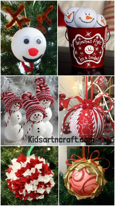 Styrofoam Balls Crafts And Ornaments For Christmas Styrofoam Ball Crafts Christmas Diy, Styrofoam Ball Crafts, Paper Straws Crafts, Christmas Yarn Wreaths, Christmas Ornaments Diy Kids, Christmas Tree Ornament Crafts, Diy Felt Christmas Ornaments, Easter Costume, Easy Diy Ideas