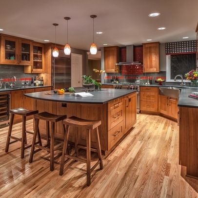 Red Oak with clear swedish finish. This is will be what are floors will look like with a clear finish after sanding. Contemporary Wood Kitchen, Craftsman Style Kitchens, Craftsman Style Kitchen, Red Oak Floors, Kabinet Dapur, Craftsman Kitchen, Oak Kitchen Cabinets, Charming Kitchen, Wood Kitchen Cabinets