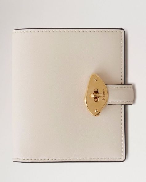 Lana Compact Wallet | Eggshell High Gloss Leather | Women | Mulberry Small Designer Wallet, Girly Wishlist, Italy Shopping, Shopping In Italy, Micro Bags, Designer Wallet, Women Wallet, Compact Wallet, Wallets For Women Leather