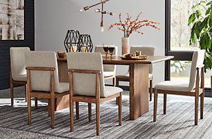 Isanti Dining Table and 6 Chairs | Ashley Isanti Dining Table, Ladder Back Chairs, Counter Height Dining Table, 7 Piece Dining Set, Glass Furniture, Living Room Collections, Extension Dining Table, Dining Room Office, Outdoor Dining Furniture