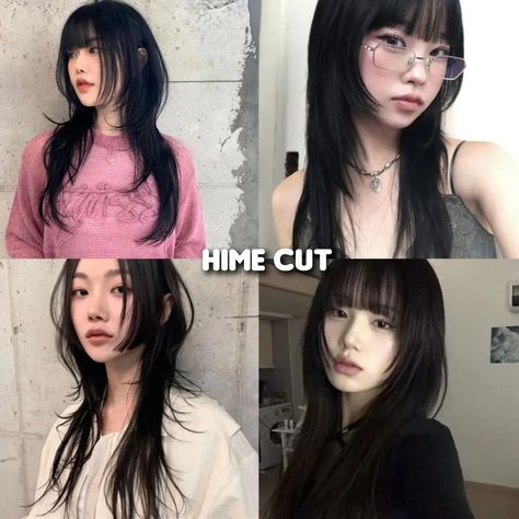 Which one do you choose?? #wolfcut #himecut #bobhaircut #layeredcut Wolfcut How To Do, Himecut Without Bangs, Hush Cut On Curly Hair, Wolfcut Front View, Fem Haircuts, Wolfcut Medium Hair, Wolfcut Women, Wolfcut With Bangs, Wolfcut Hairstyles