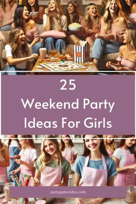 25 Crazy Weekend Party Ideas For Girls - Fun Party Games Ideas for Adults and Kids Relaxing Party Ideas, Girls Weekend Games, Ladies Weekend Ideas, Girls Weekend Ideas, Girls Day Out Ideas, Games Ideas For Adults, Party Games Ideas, Party Ideas For Girls, Girls Night In Party Ideas