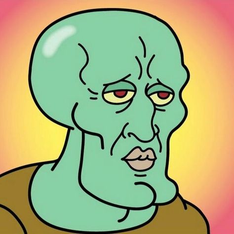 Squidward Funny, Custom Emojis, Giga Chad, Spongebob Faces, Art Markers Drawing, Spongebob Drawings, Funny Sketches, Heaven Art, Spongebob Funny