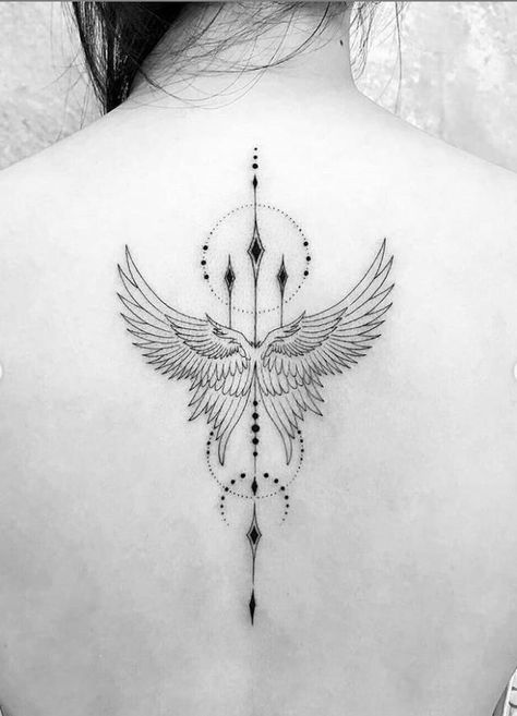 Small Wing Tattoos, Freedom Tattoos, Tato Minimal, Bauch Tattoos, Wing Tattoo Designs, Wing Tattoo, Horror Tattoo, Arrow Tattoos, Spine Tattoo