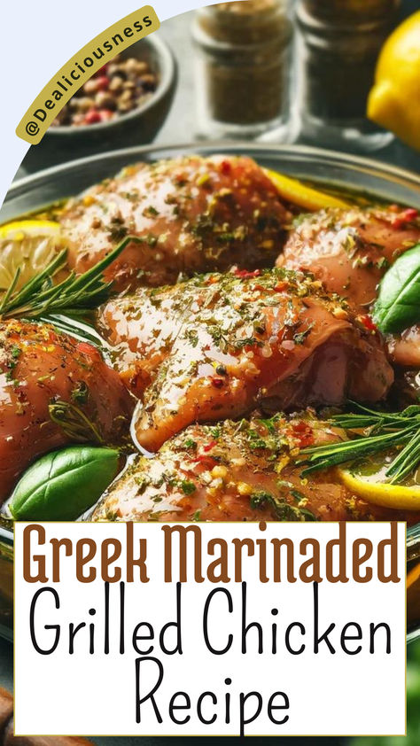 Our Grilled Greek Chicken Thighs recipe marries succulent chicken with the vibrant, sun-kissed flavors of the Mediterranean. Featuring a marinade of fresh lemon juice, aromatic garlic, and a handpicked selection of herbs like oregano, thyme, and rosemary, this dish is a testament to the power of high-quality, fresh ingredients. Oregano Chicken Recipes, Recipes Using Fresh Thyme, Grilled Greek Chicken Marinade, Greek Chicken Thigh Marinade, Mediterranean Chicken Thighs Recipes, Chicken Thigh Mediterranean Recipes, Chicken Thigh Recipes Greek, Fresh Thyme Recipes, Chicken Thigh Grill Recipes