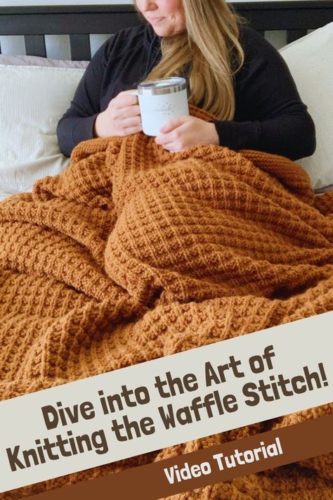 Imagine stepping into a world of creativity with a captivating video tutorial that unveils the secrets of the waffle stitch. Known for its mesmerizing texture and simplicity, the waffle stitch is your gateway to knitting mastery, whether you're a seasoned creator or just starting out. Think easy repeats, basic stitches, and a whole lot of wow-factor. Picture yourself crafting cozy wonders that beg to be touched, as your needles bring this unique stitch to life. So, if you're ready to sprinkle... Waffle Knit Blanket Pattern, Waffle Knitting Stitch, Waffle Knit Stitch Pattern, Knit Waffle Stitch, Waffle Stitch Scarf, Waffle Knit Blanket, Cozy Crochet Blanket, Crochet Blanket Free, Crochet Blanket Patterns Free