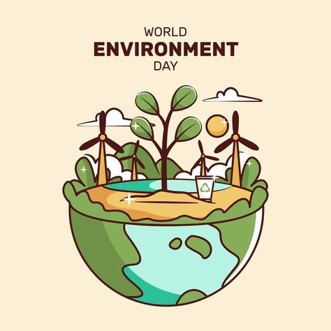 Hand drawn world environment day save th... | Premium Vector #Freepik #vector #nature #world #hand-drawn #event Environment Drawing Ideas, Planet Illustration, Clean Up Day, Save Environment, Vector Nature, Hand Drawn Wedding, World Environment Day, Environment Day, Pet Day