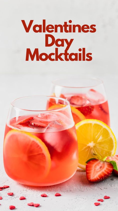 Valentines Day Mocktails Valentines Day Drinks Nonalcoholic, Valentines Mocktail, Easy Mocktail Recipes, Mocktail Recipes, Mocktail Recipe, Drink Menu, Ginger Ale, Non Alcoholic Drinks, Valentine Day Love