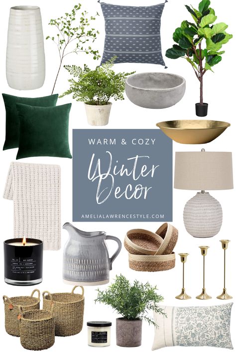 Winter Decor Diy, Diy Winter Decorations, Diy Winter Decor, Simple Winter Decor, Winter Decor Ideas For The Home, Winter Living Room Decor, After Christmas Decor, January Decor, Winter Decor Ideas