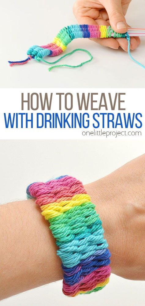 Craft For Older Kids, Rain Stick Crafts, Weaving Instructions, Yarn Crafts For Kids, Trash To Couture, Straw Crafts, Weaving For Kids, Straw Weaving, Summer Camp Crafts