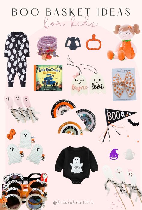 Man Home Decor, Boo Basket Ideas, Halloween Baby Gift, Spooky Basket, Kids Halloween Gifts, Halloween Care Packages, Fall Gift Baskets, Halloween Flag, Boo Gift