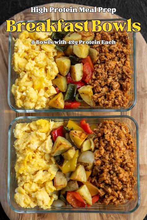 Low Fat Meal Prep For The Week, Prep Breakfast Bowls, Meal Prep Breakfast Bowls, Cut Meals, Ideas Desayunos, Healthy Meal Prep Breakfast, Prep Snacks, Healthy Breakfast Meal Prep, Protein Meal Prep