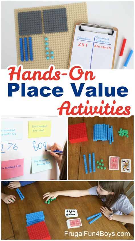 Place Value Activities for Second Grade - Frugal Fun For Boys and Girls Place Value Math Games, Subtraction With Borrowing, Lego Math, Place Value Games, Third Grade Activities, Base 10 Blocks, Place Value Activities, 2nd Grade Activities, Third Grade Resources