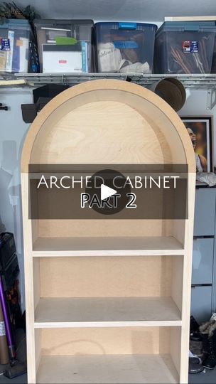 22K views · 1.4K reactions | THE ARCH IS INSTALLED onto the cabinet! 🎉   Isn’t this arched cabinet really coming to life now? Last time I made my green arched cabinet almost a year ago, I made a TON of kerf cuts on some 3/4” plywood and steamed it in order for it to bend like this. This time around, I’m using bendable plywood that I got from my local lumber warehouse and my goodness, it made my life so much easier! 🙌🏻 I used the thinner 3mm ply for the inside because in my opinion, it’s too thin to put on the outside. Then used the 9mm ply for the outside. They were pretty bendy and flexible, so I didn’t have to fight with it when installing!   Next up, let’s make these arched doors using the other half of the ring I cut out of MDF (the first half was used to make the front arch form)! Diy Arched Cabinet Door, Arch Cabinets, Bendable Plywood, Arched Cabinet Doors, Arched Cabinet, Upper Kitchen Cabinets, Arched Doors, Diy Kitchen Cabinets, The Other Half